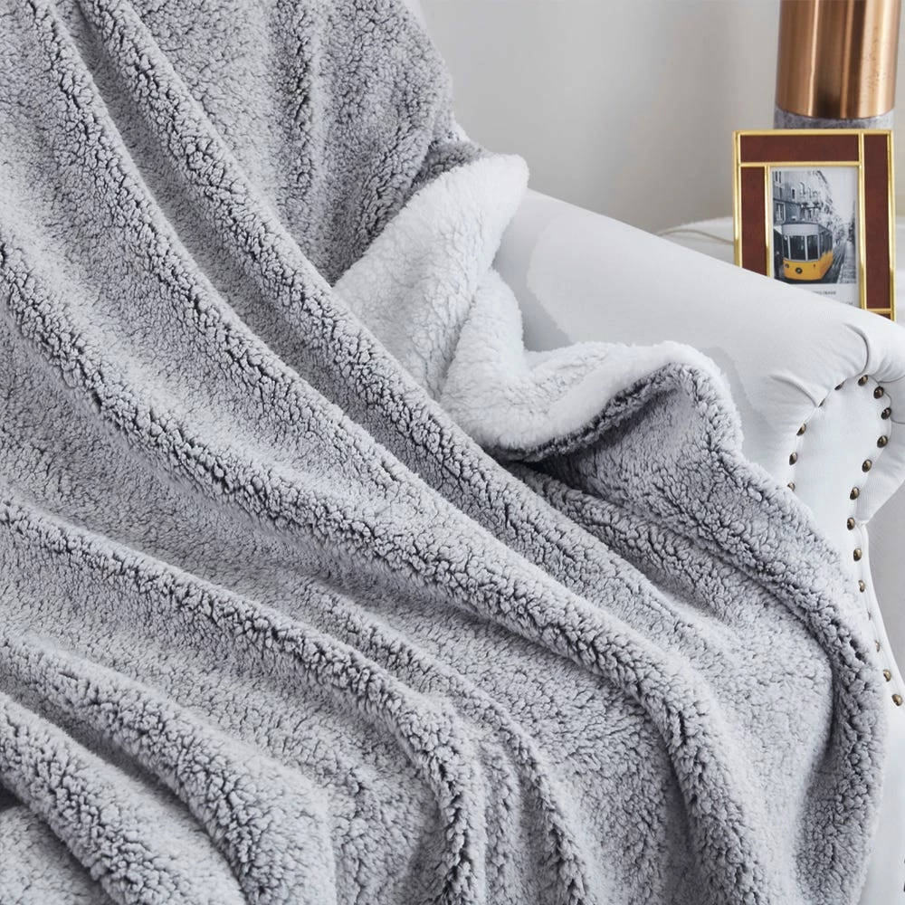 Trail Creek Snuggly Sherpa Throw Blanket, Charcoal Grey - RK-TEDSH-CHAR - Blankets & Bedspreads - Image 5