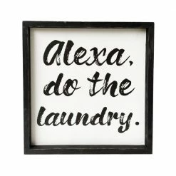 Backyard Expressions "Alexa do the laundry" 14" x 14" Wooden Frame Sign - 910498 - Wall Decor