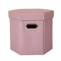 Glitzhome Pink Storage Ottoman 1504003767 - Living Room Furniture