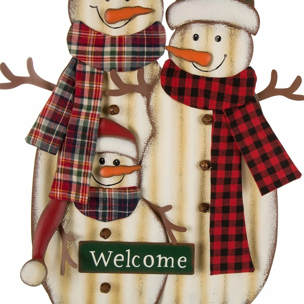 Glitzhome Metal Christmas Snowman Family Yard Stake - 1103202624 - Yard Decor - Image 3