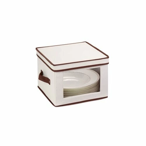 Honey-Can-Do Natural/Brown Dinnerware Storage Box SFT-0206 - Shelves & Organization - Image 3